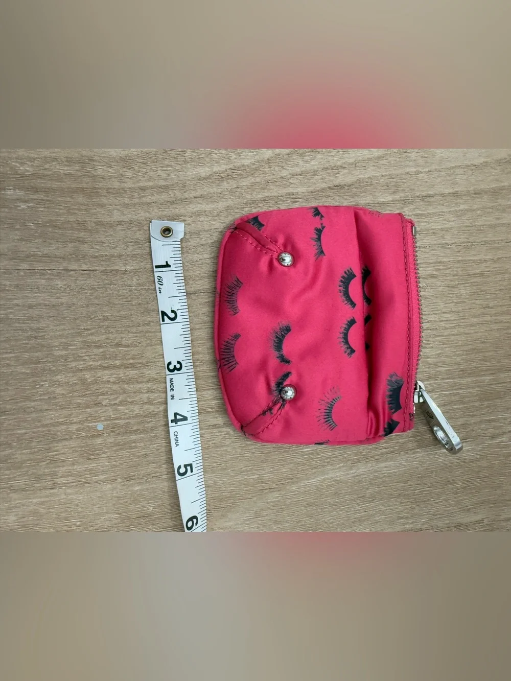 Juicy Couture Neon Pink Flirty Eyelashes Cosmetic Pouch / Makeup Bag
